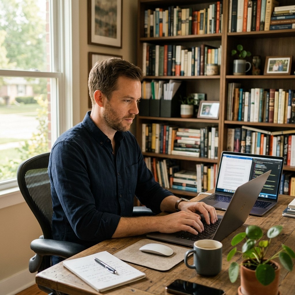 Working freelance from a home office