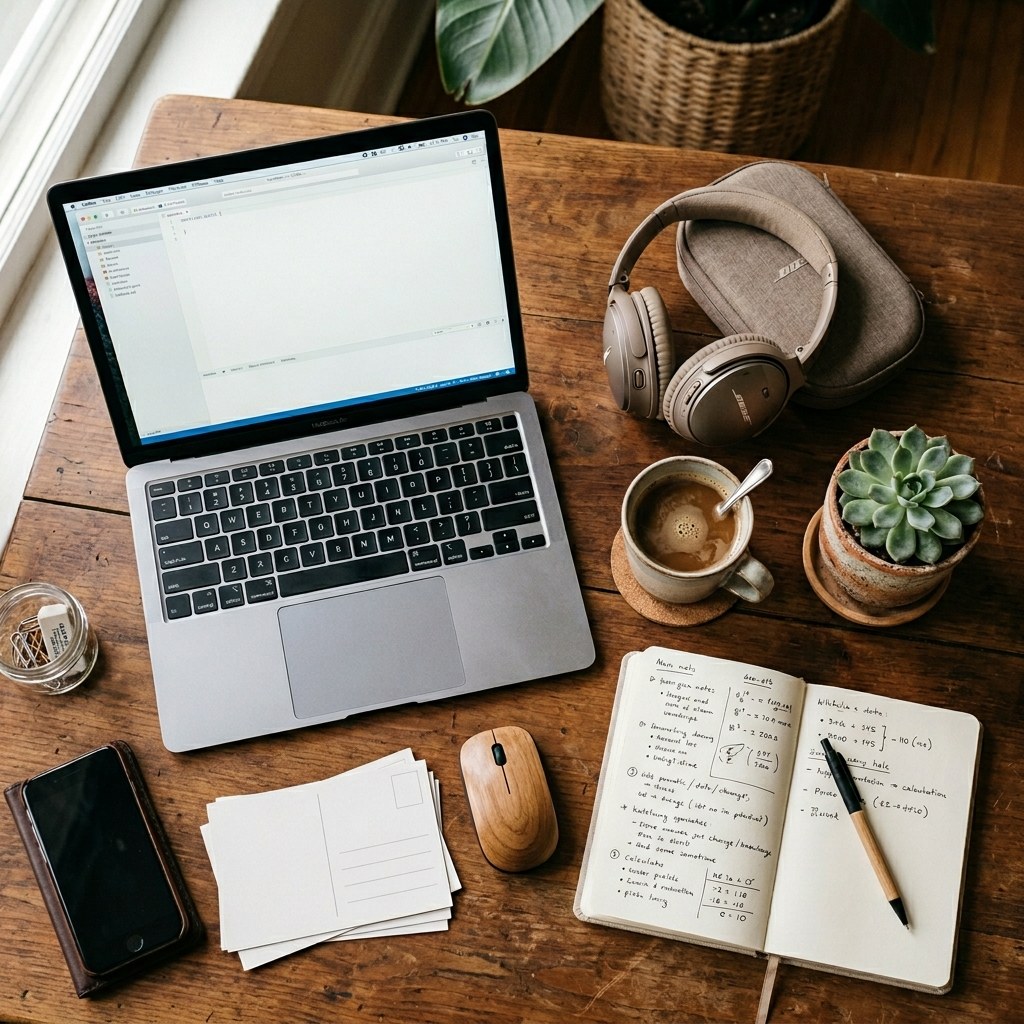 Freelance workspace at home